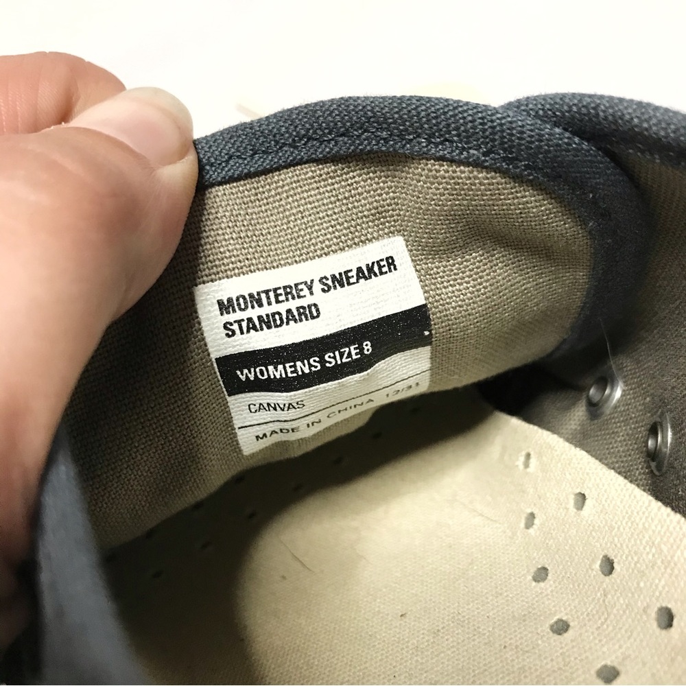 SeaVees Monterrey Sneaker Standard Size 8 Canvas Lace Up Sneakers Grey - Picture 6 of 7
